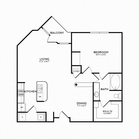 1 Bed | 1 Bath | 938 sqft | 5 Mockingbird Apartments 
